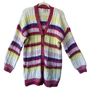 Scotch & Soda Striped Colorful Long Cardigan XL